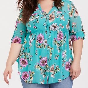 Torrid Emma - Chiffon Babydoll Blouse Size 2 NWT